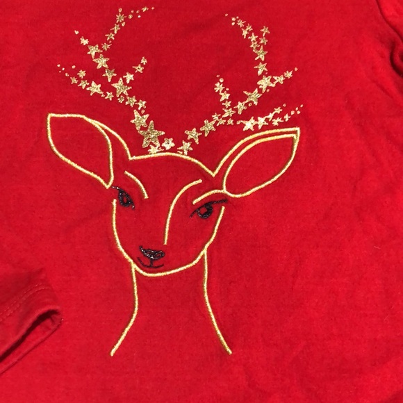 2-5Y Holiday Shirts: Burgundy & Gold Epic Threads Tunic, Gap Reindeer Sweatshirt - Picture 10 of 12
